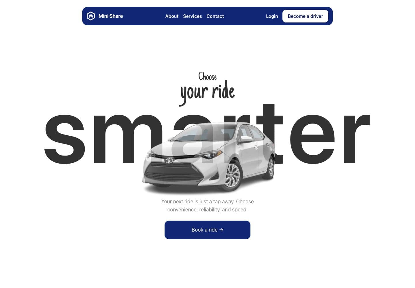 Mini Ride live practice application interface